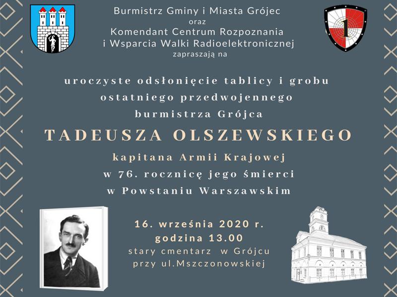 Uroczyste odsłonięcie tablicy i grobu Tadeusza Olszewskiego 